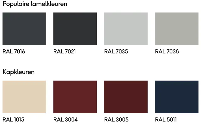 buiten jaloezie kleuren