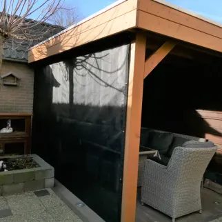 gaasdoek 250 gr/m² zwart terrasoverkapping
