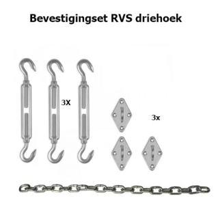 rvs bevestigingset driehoek