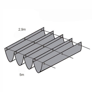 waterdicht wavesail 290x500cm grijs