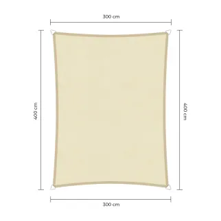 sunfighters schaduwdoek waterdicht rechthoek 3x4m ivoor