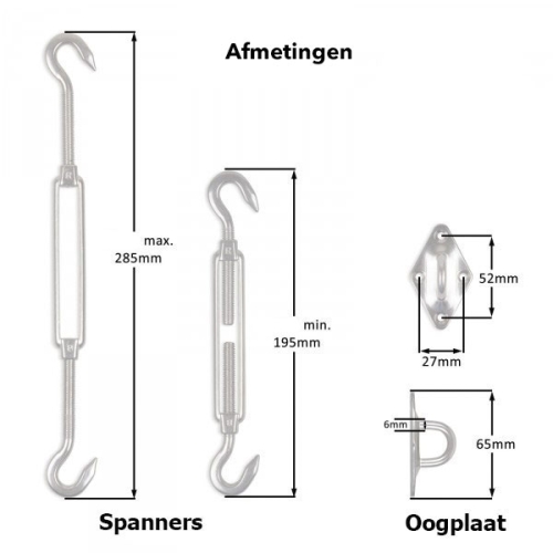 Rvs Bevestigingset driehoek