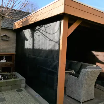 gaasdoek 250 gr/m² zwart terrasoverkapping