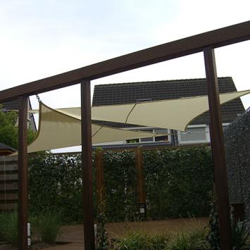 Zonnezeil 3x4x5m 250gr 90° off White waterdicht sfeerfoto