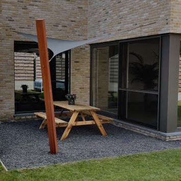 Zonnedoek 4x6m 340gr charcoal grey