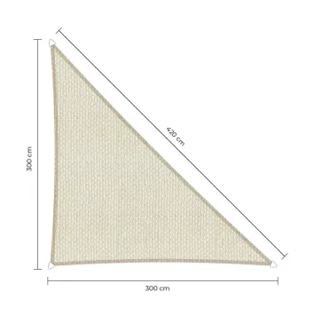 sunfighters schaduwdoek 3x3x4,2m ivoor