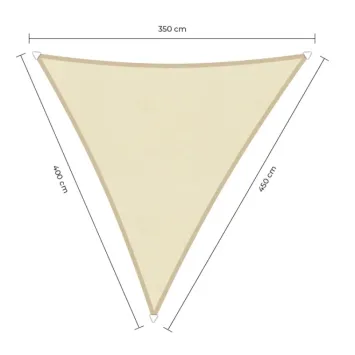 sunfighters schaduwdoek waterdicht driehoek 3,5x4x4,5m ivoor