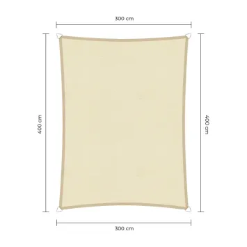 sunfighters schaduwdoek waterdicht rechthoek 3x4m ivoor