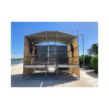 maatwerk winddoek 340 gr/m2 festivalpodium aruba